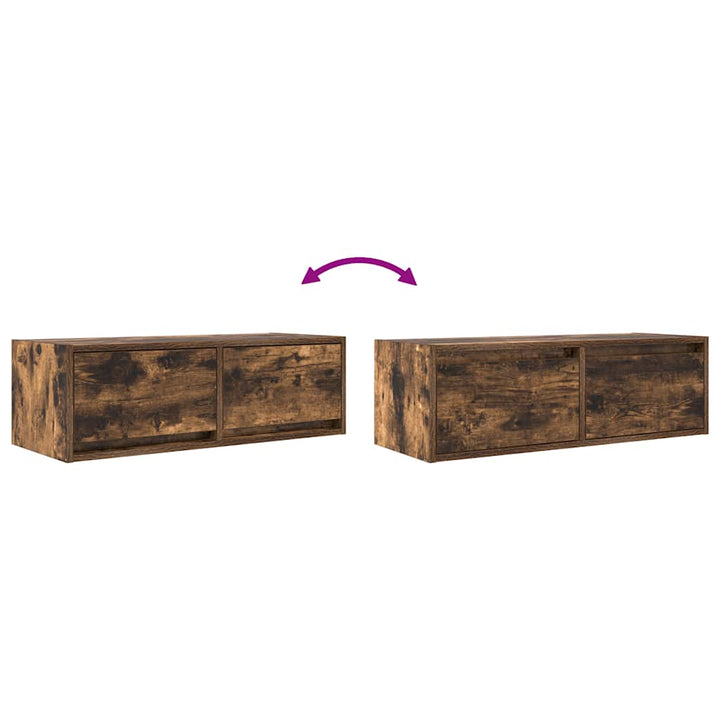 Tv-Bänk Rökt Ek 80X31X25,5 Cm Konstruerat Trä