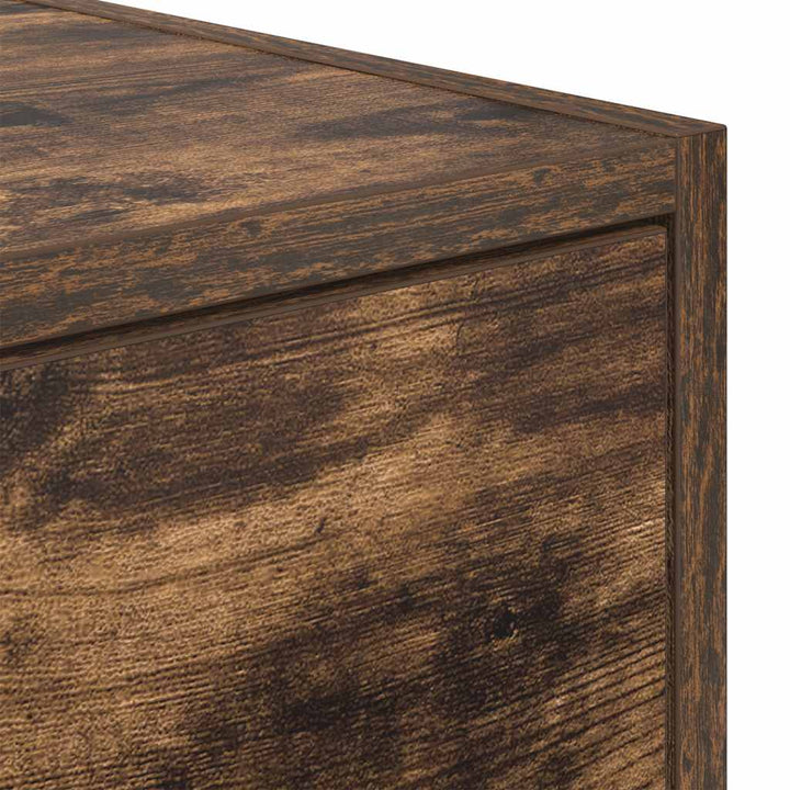 Tv-Bänk Rökt Ek 80X31X25,5 Cm Konstruerat Trä