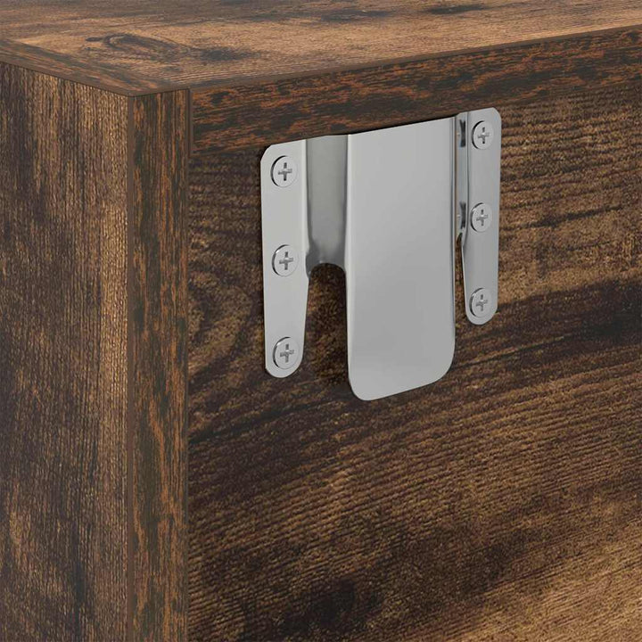 Tv-Bänk Rökt Ek 80X31X25,5 Cm Konstruerat Trä