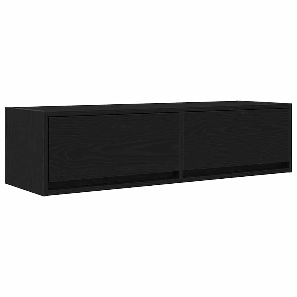 Tv-Skåp Med Låda Svart Ek 100 X 31 X 25,5 Cm Konstruerat Trä