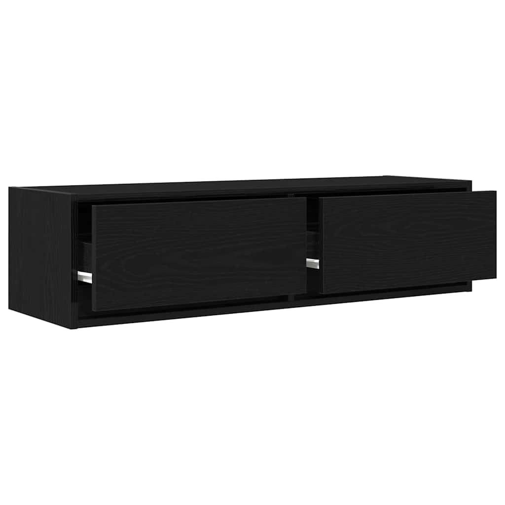 Tv-Skåp Med Låda Svart Ek 100 X 31 X 25,5 Cm Konstruerat Trä