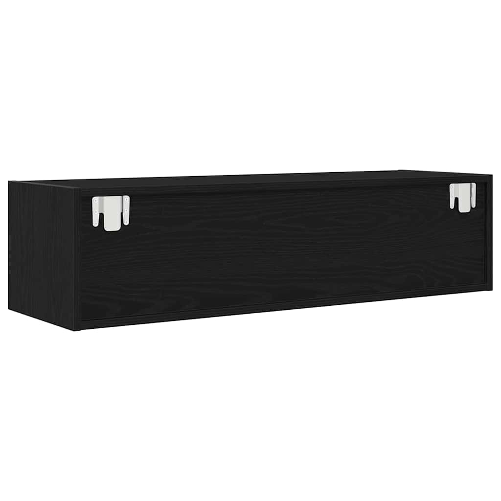 Tv-Skåp Med Låda Svart Ek 100 X 31 X 25,5 Cm Konstruerat Trä