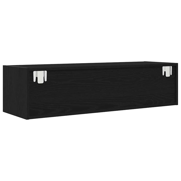 Tv-Skåp Med Låda Svart Ek 100 X 31 X 25,5 Cm Konstruerat Trä
