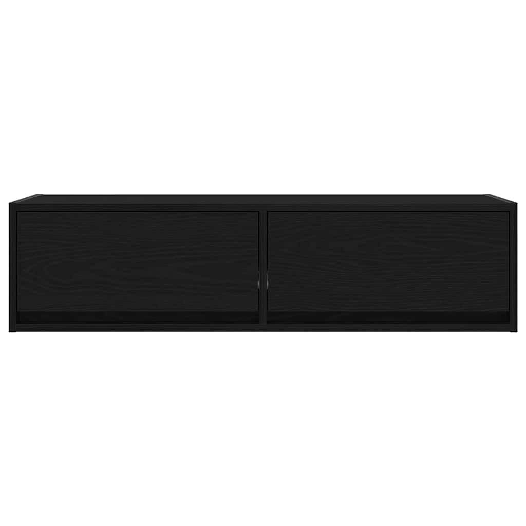 Tv-Skåp Med Låda Svart Ek 100 X 31 X 25,5 Cm Konstruerat Trä
