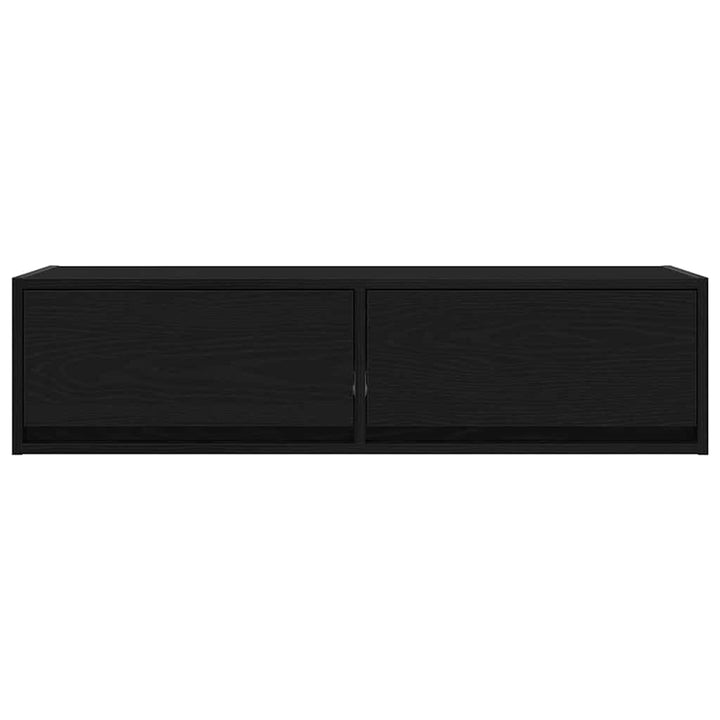 Tv-Skåp Med Låda Svart Ek 100 X 31 X 25,5 Cm Konstruerat Trä