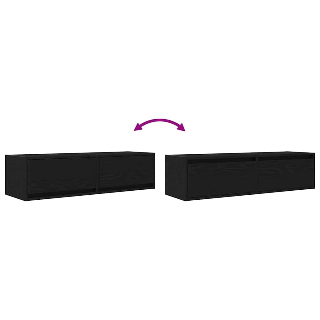 Tv-Skåp Med Låda Svart Ek 100 X 31 X 25,5 Cm Konstruerat Trä