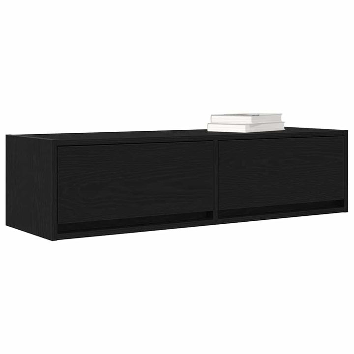 Tv-Skåp Med Låda Svart Ek 100 X 31 X 25,5 Cm Konstruerat Trä