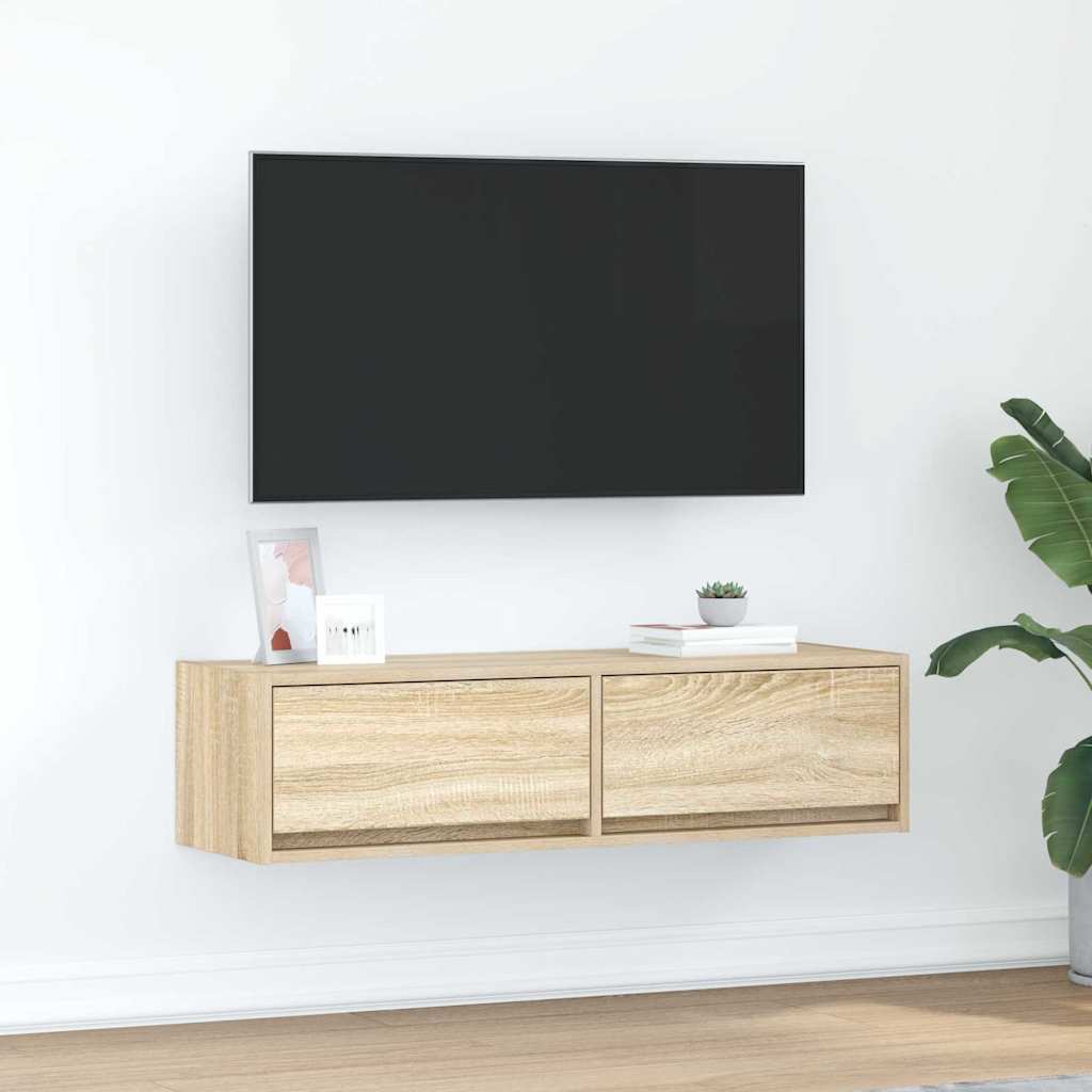 Tv-Skåp Med Låda Sonoma Ek 100 X 31 X 25,5 Cm Konstruerat Trä