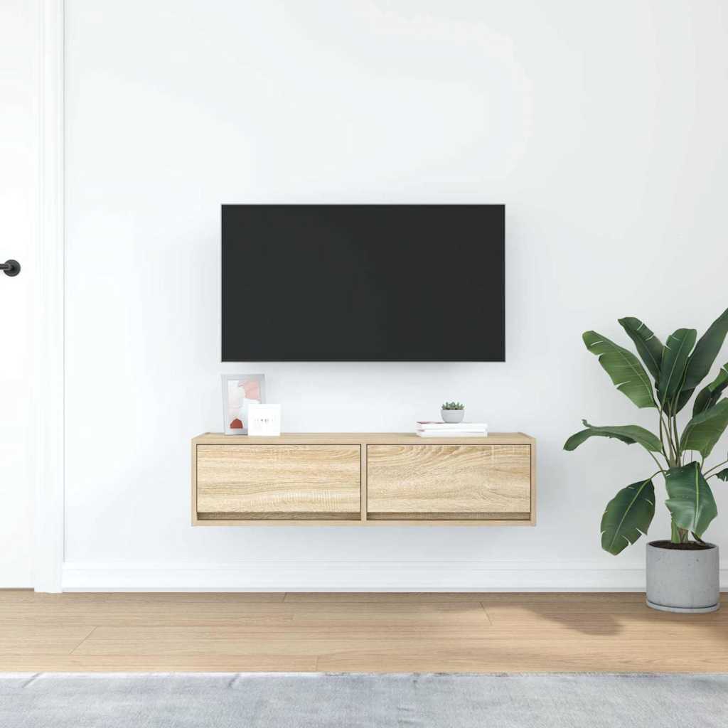 Tv-Skåp Med Låda Sonoma Ek 100 X 31 X 25,5 Cm Konstruerat Trä