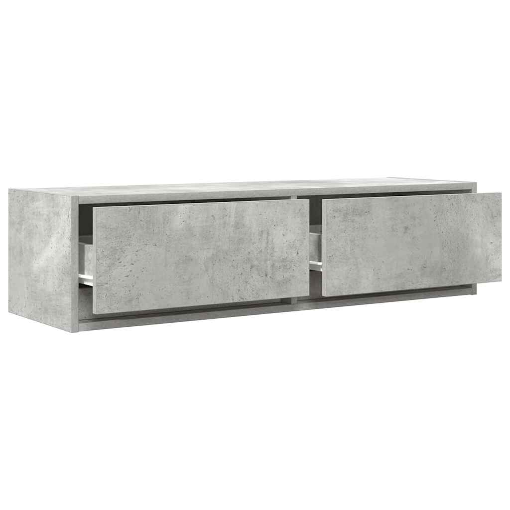Tv-Skåp Med Låda Betonggrå 100 X 31 X 25,5 Cm Konstruerat Trä