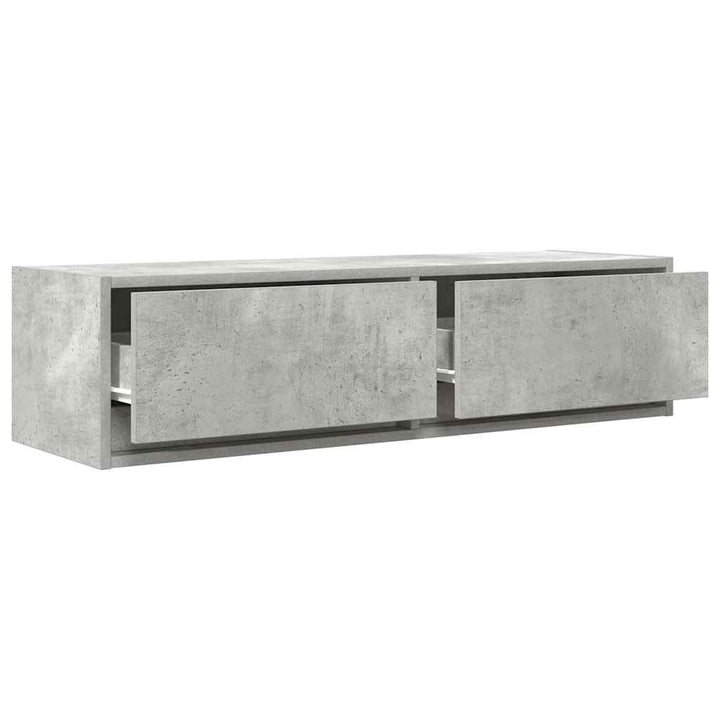Tv-Skåp Med Låda Betonggrå 100 X 31 X 25,5 Cm Konstruerat Trä