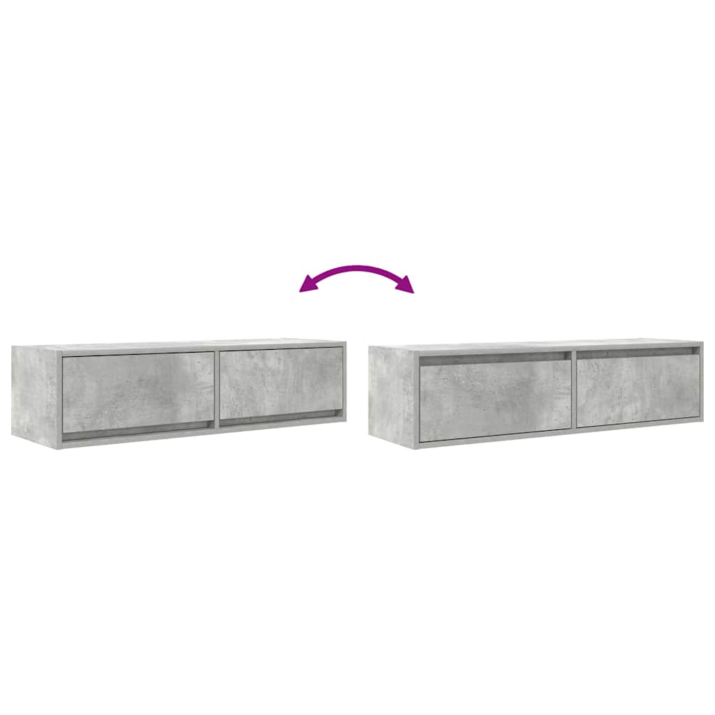 Tv-Skåp Med Låda Betonggrå 100 X 31 X 25,5 Cm Konstruerat Trä
