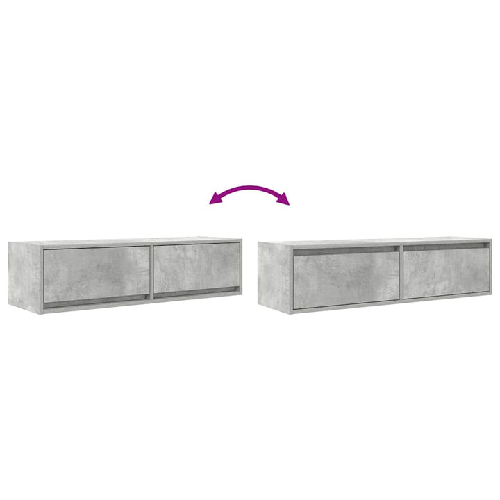Tv-Skåp Med Låda Betonggrå 100 X 31 X 25,5 Cm Konstruerat Trä
