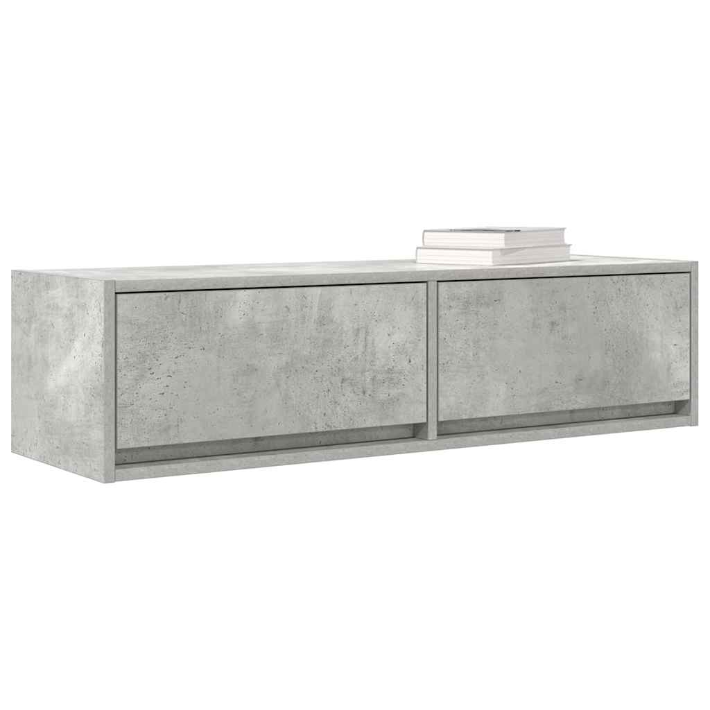 Tv-Skåp Med Låda Betonggrå 100 X 31 X 25,5 Cm Konstruerat Trä