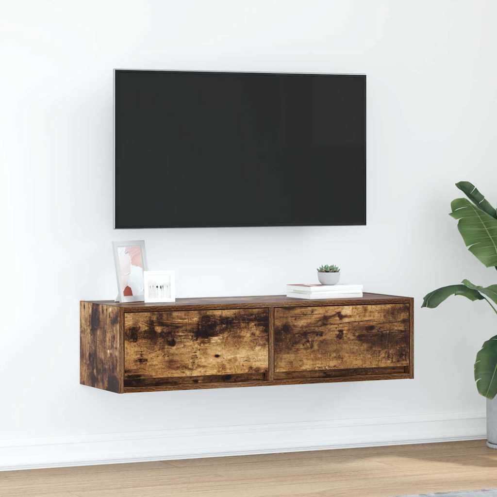 Tv-Skåp Rökfärgad Ek 100 X 31 X 25,5 Cm Konstruerat Trä