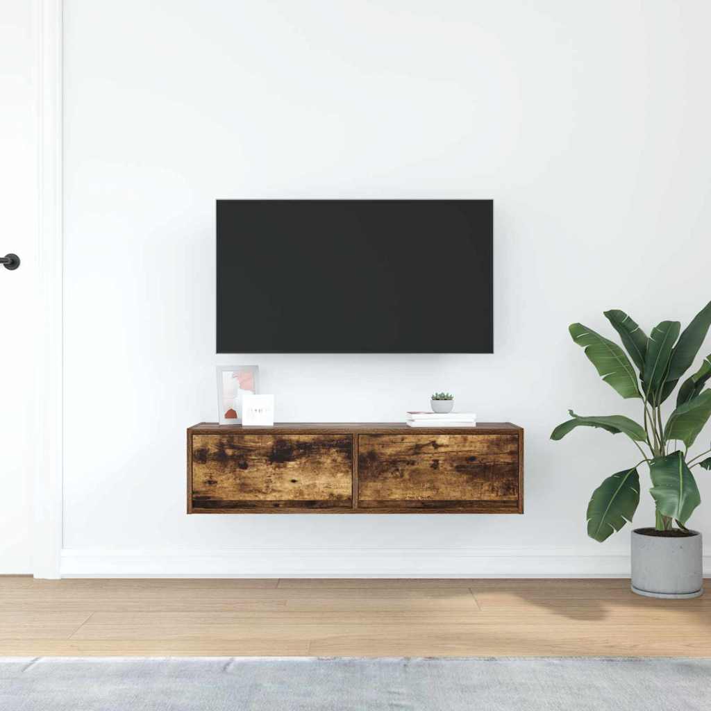 Tv-Skåp Rökfärgad Ek 100 X 31 X 25,5 Cm Konstruerat Trä
