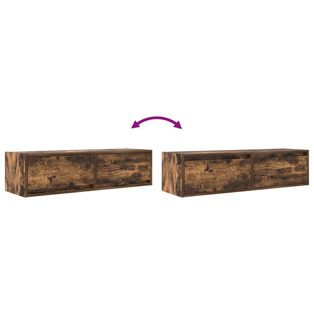 Tv-Skåp Rökfärgad Ek 100 X 31 X 25,5 Cm Konstruerat Trä