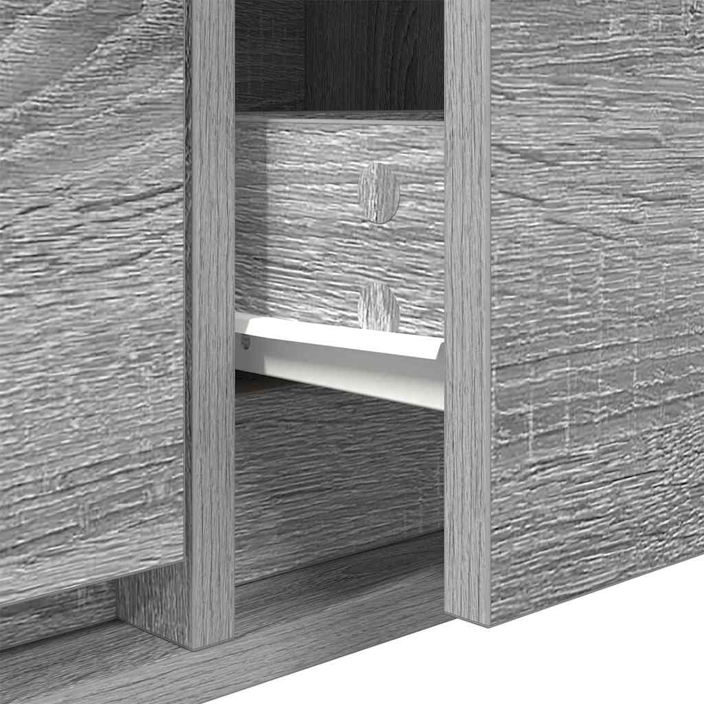 Tv-Skåp Med Låda Grå Sonoma 100 X 31 X 25,5 Cm Konstruerat Trä