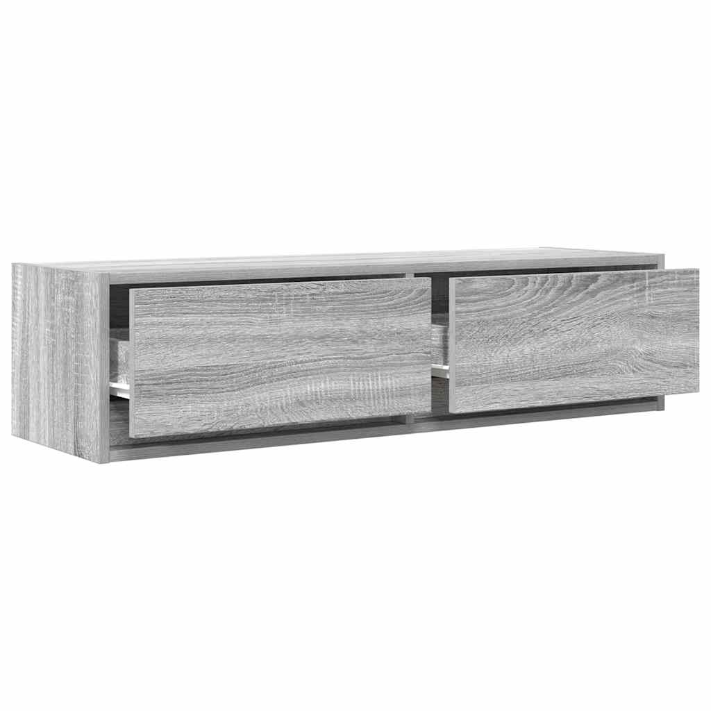 Tv-Skåp Med Låda Grå Sonoma 100 X 31 X 25,5 Cm Konstruerat Trä