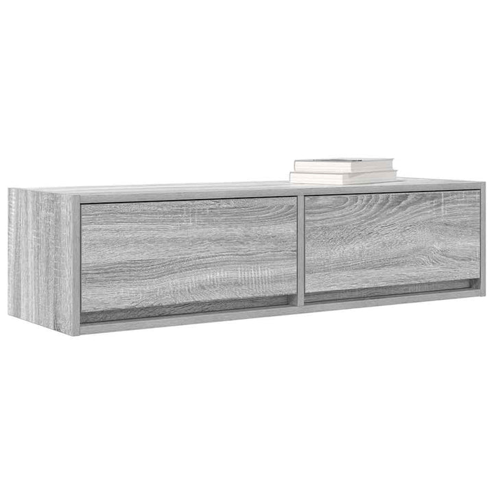 Tv-Skåp Med Låda Grå Sonoma 100 X 31 X 25,5 Cm Konstruerat Trä