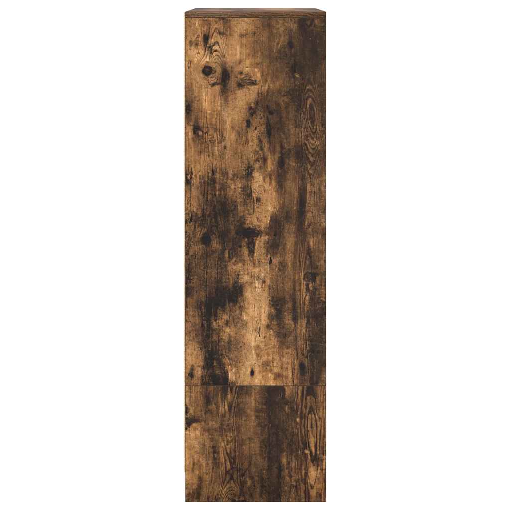 Skåp Med Låda Rökt Ek 55,5X34X119,5 Cm Konstruerat Trä
