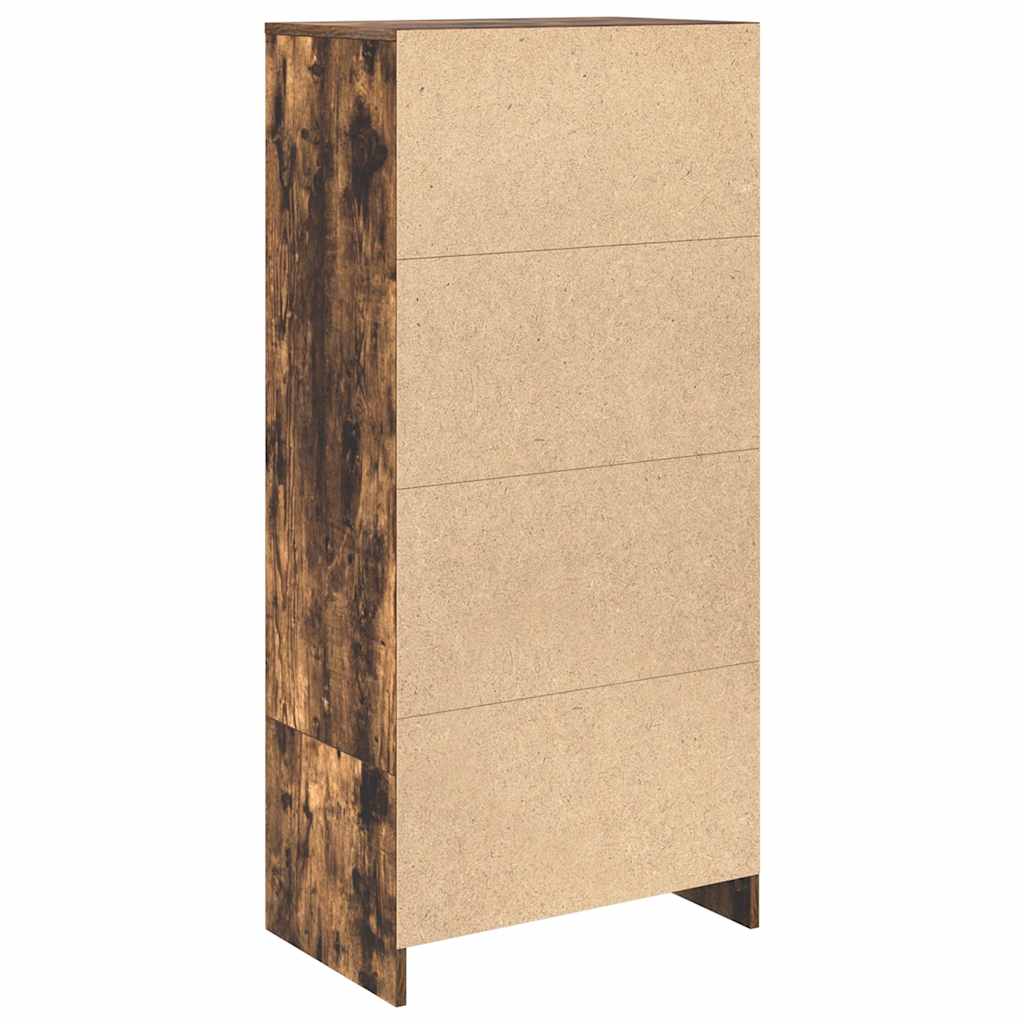 Skåp Med Låda Rökt Ek 55,5X34X119,5 Cm Konstruerat Trä