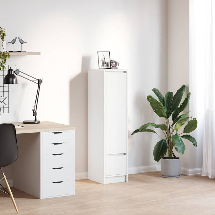 Highboard Rökt Ek 29,5X34X119,5 Cm Konstruerat Trä