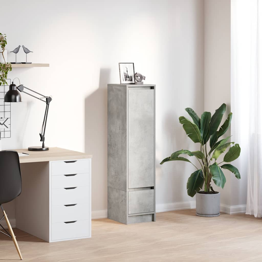 Highboard Rökt Ek 29,5X34X119,5 Cm Konstruerat Trä