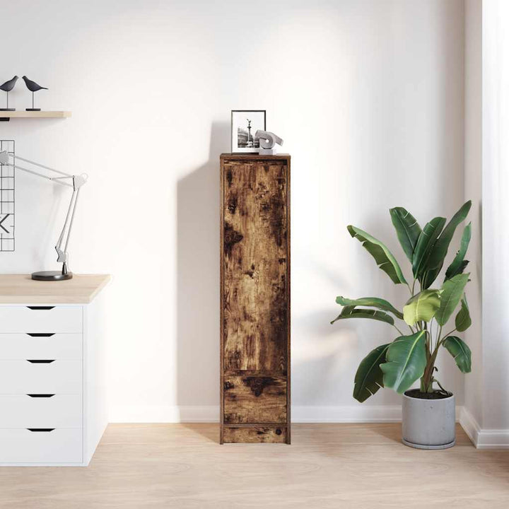 Highboard Rökt Ek 29,5X34X119,5 Cm Konstruerat Trä
