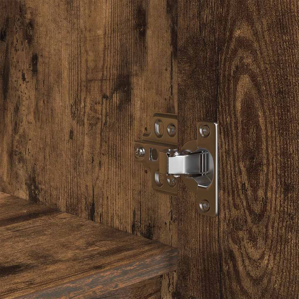 Highboard Rökt Ek 29,5X34X119,5 Cm Konstruerat Trä