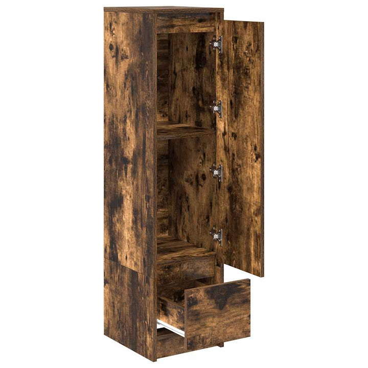 Highboard Rökt Ek 29,5X34X119,5 Cm Konstruerat Trä