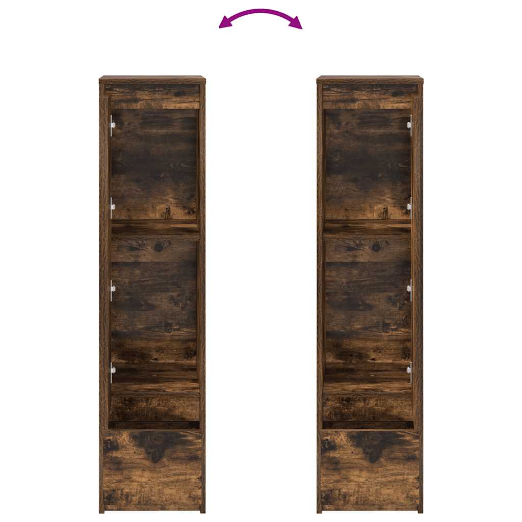 Highboard Rökt Ek 29,5X34X119,5 Cm Konstruerat Trä