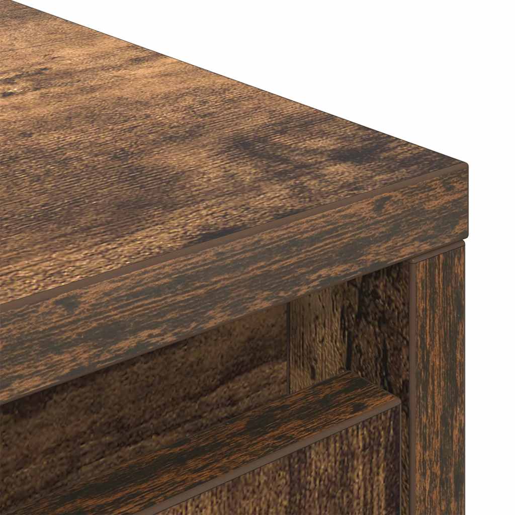 Highboard Rökt Ek 29,5X34X119,5 Cm Konstruerat Trä