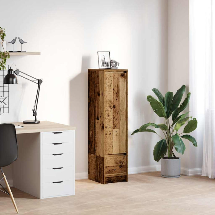 Highboard Rökt Ek 29,5X34X119,5 Cm Konstruerat Trä
