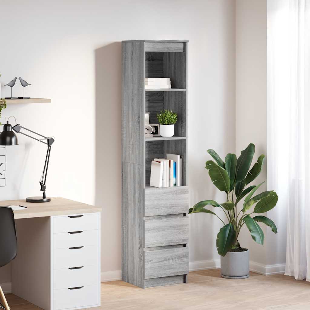 Highboard 37,5X35X180 Cm Konstruerat Trä
