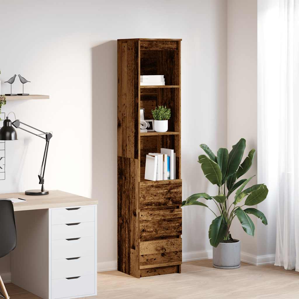 Highboard 37,5X35X180 Cm Konstruerat Trä