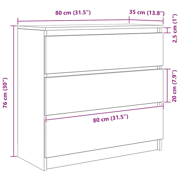 Skänk 80X35X76 Cm Konstruerat Trä