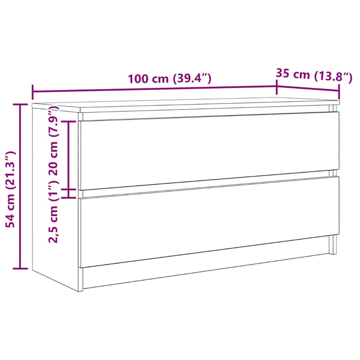 Tv-Bänk 100X35X54 Cm Konstruerat Trä