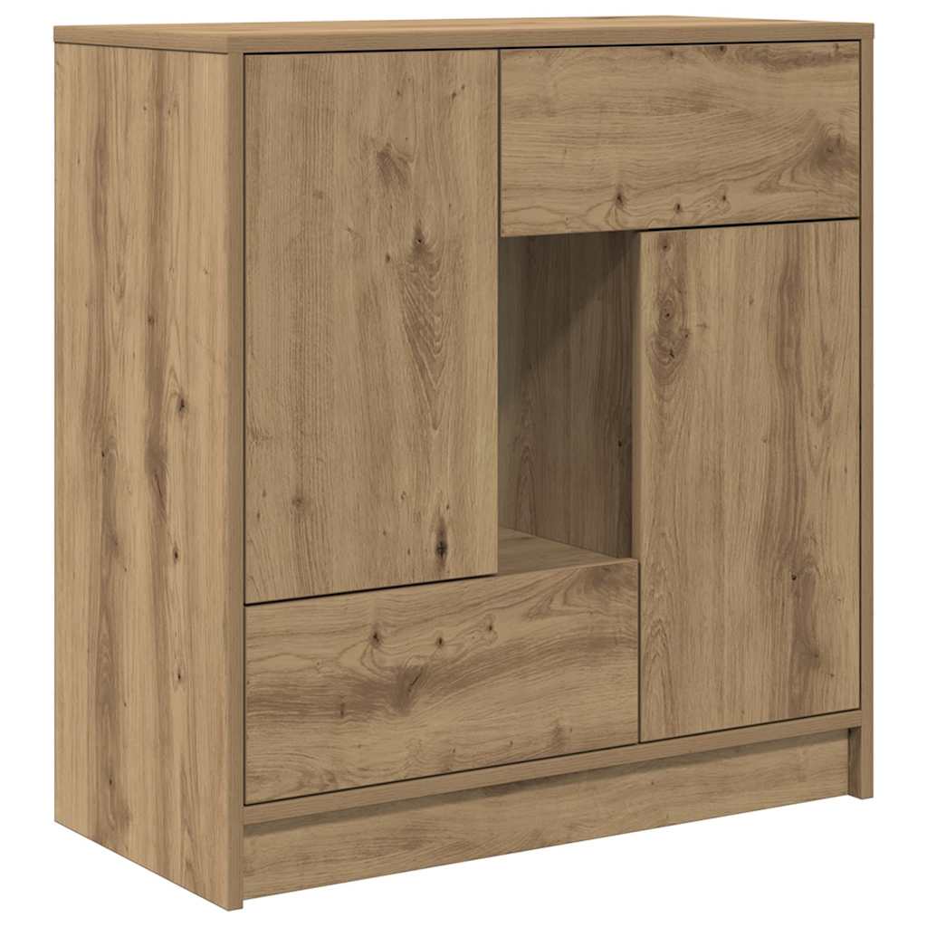 Skänk Med Lådor Och Dörrar Hantverksmässig Ek 70,5X34X74,5 Cm