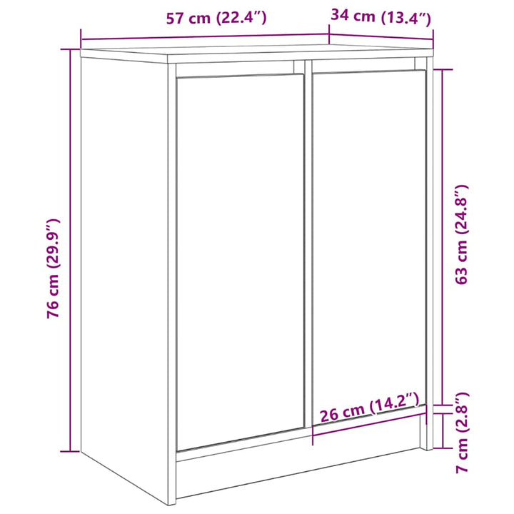Skoskåp 57X34X76 Cm Konstruerat Trä