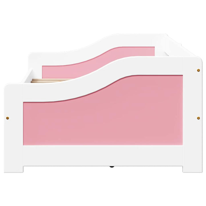 Dagbädd Med 2 Lådor Utan Madrass Irun Vit&amp;Rosa 90X200 Cm