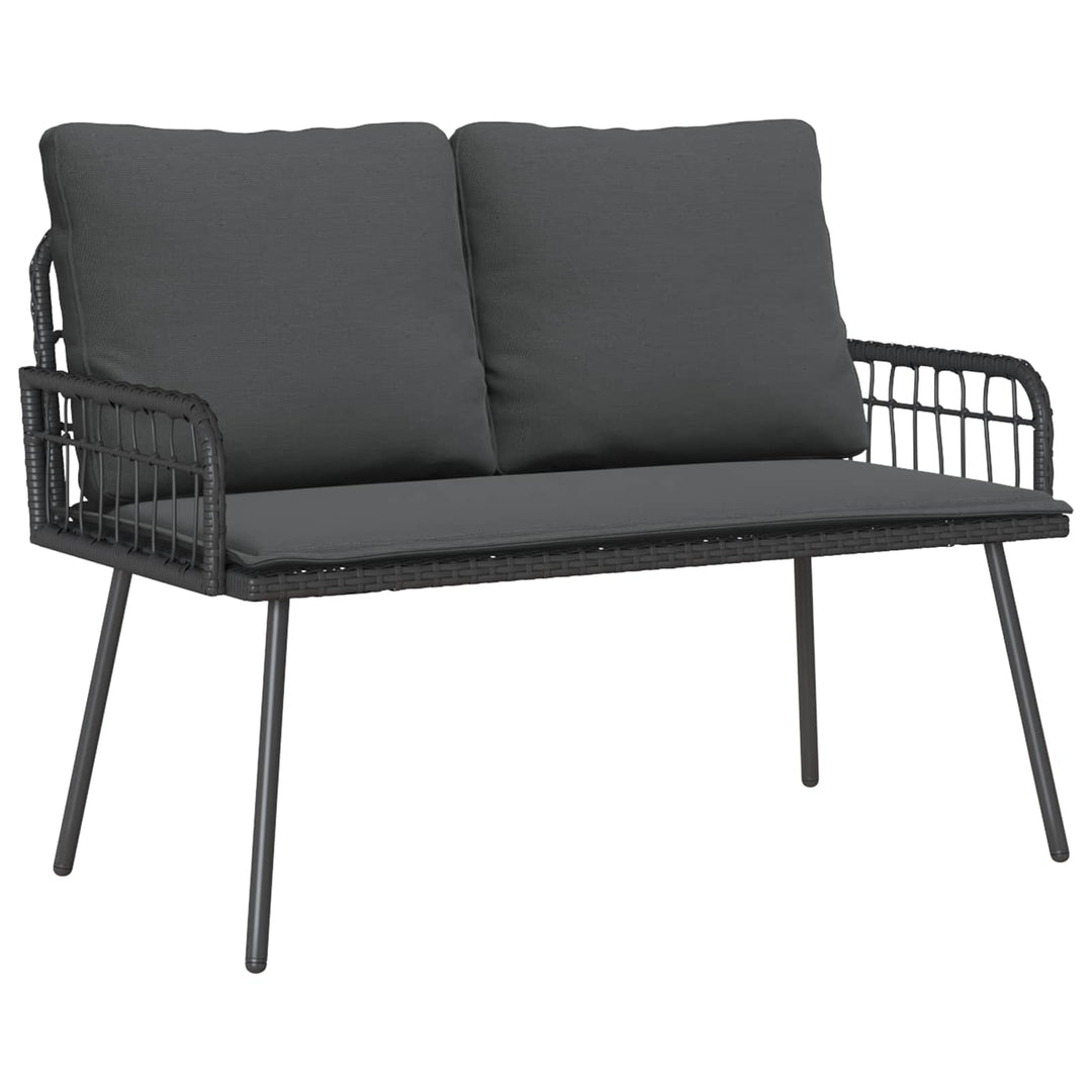 Trädgårdsbänk Med Kudde Antracit 114 X 64 X 90Cm Stål