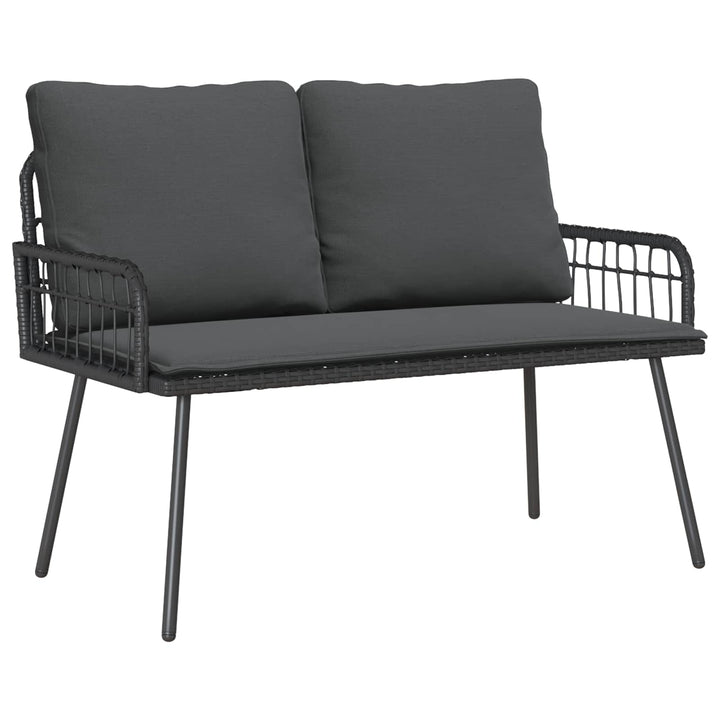 Trädgårdsbänk Med Kudde Antracit 114 X 64 X 90Cm Stål