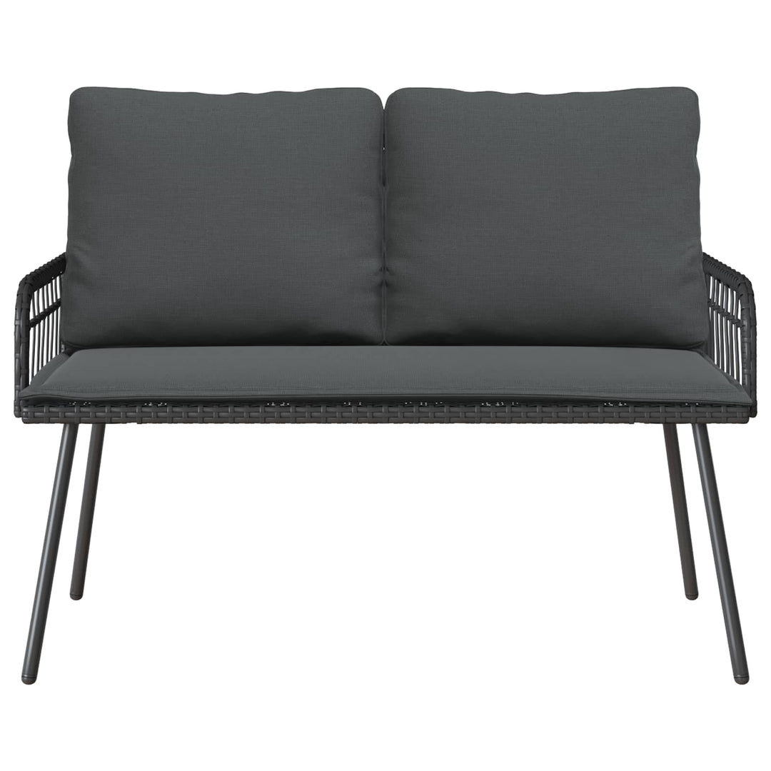 Trädgårdsbänk Med Kudde Antracit 114 X 64 X 90Cm Stål