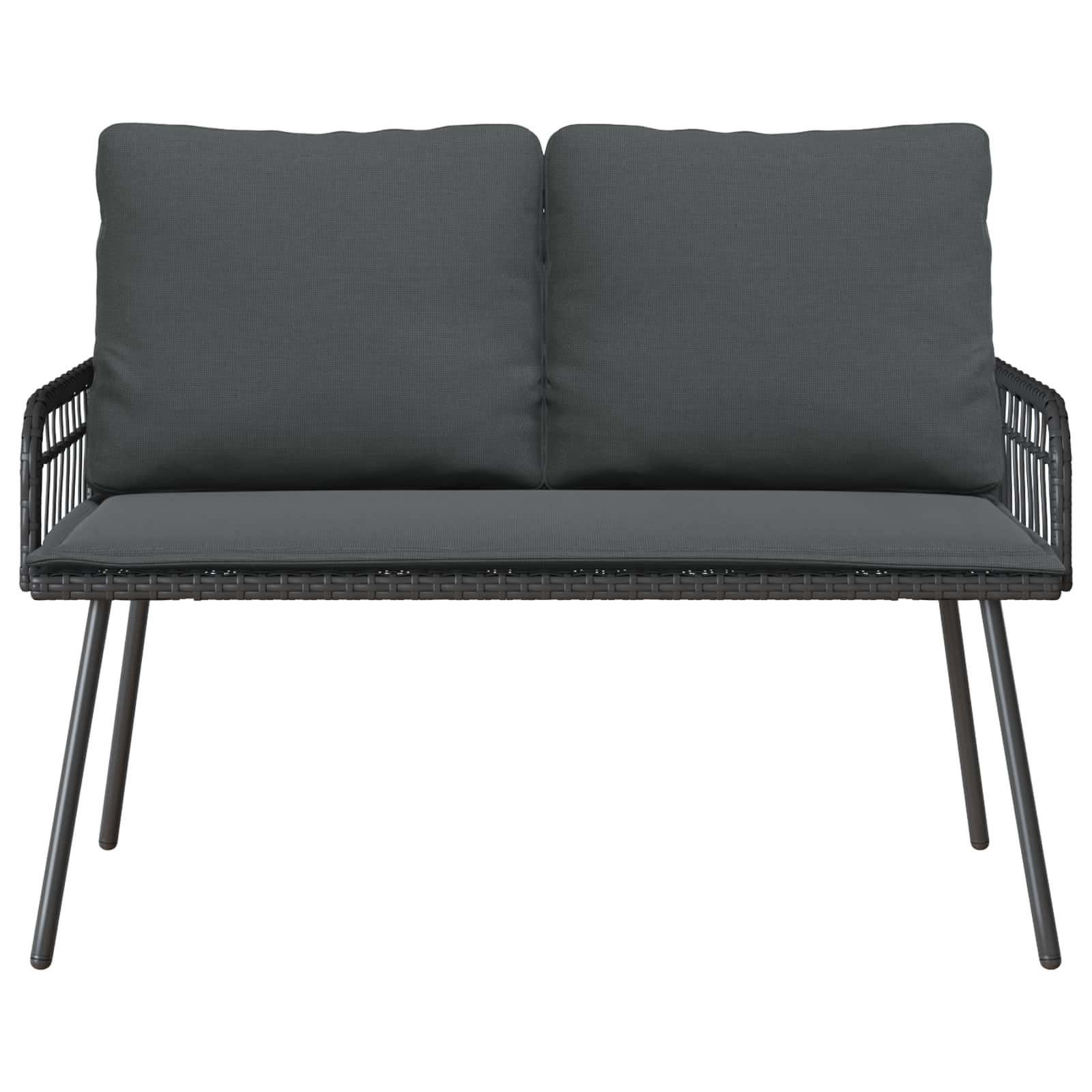 Trädgårdsbänk Med Kudde Antracit 114 X 64 X 90Cm Stål