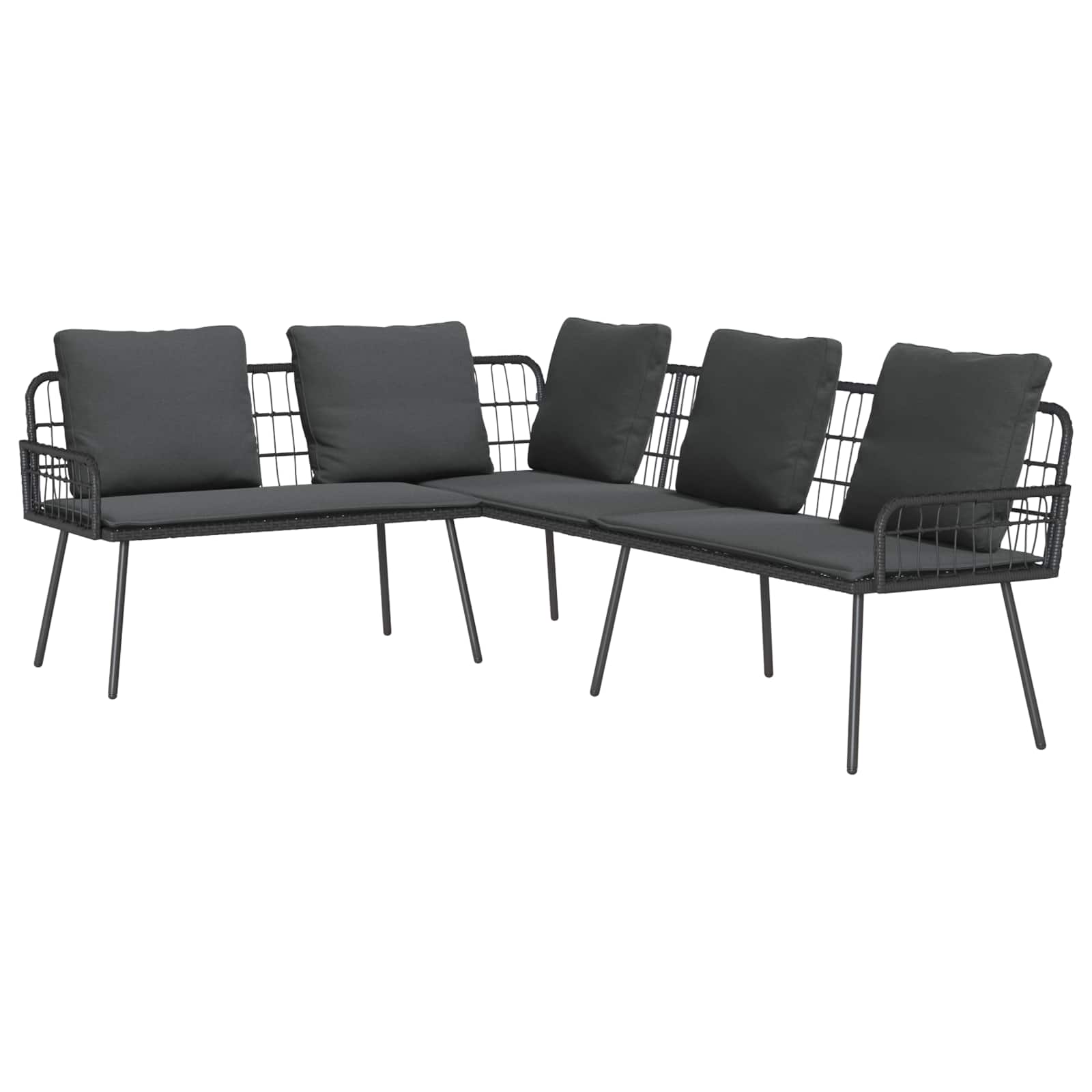 Soffa Med Kudde Antracit 173 X 231 X 90Cm Stål