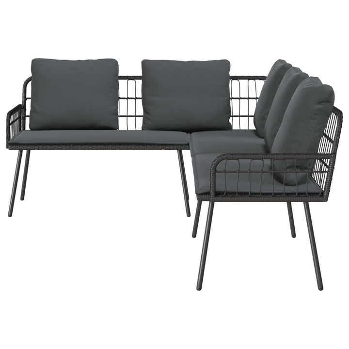 Soffa Med Kudde Antracit 173 X 231 X 90Cm Stål