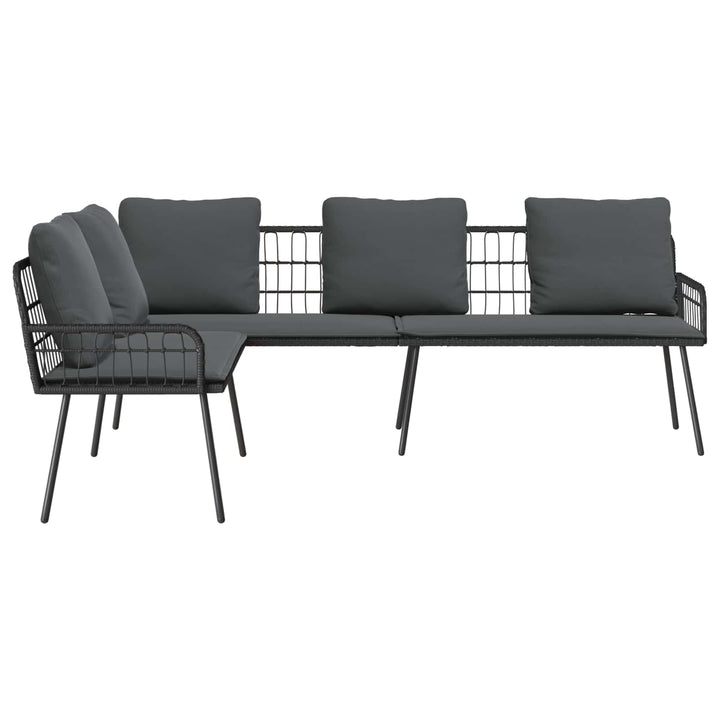 Soffa Med Kudde Antracit 173 X 231 X 90Cm Stål