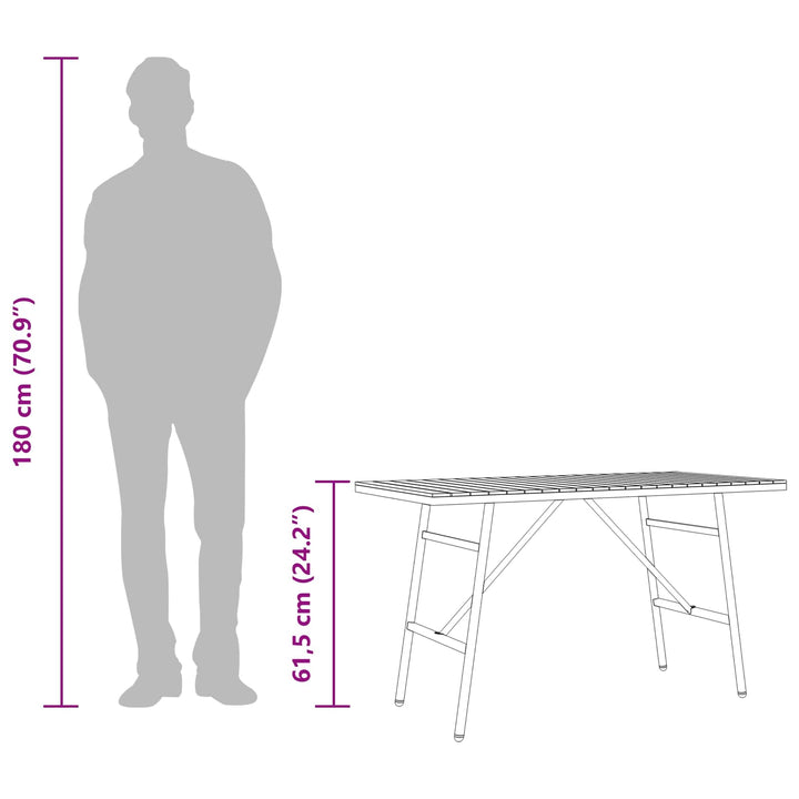 Matbord Brun 110 X 55 X 61,5 Cm Massivt Akaciaträ