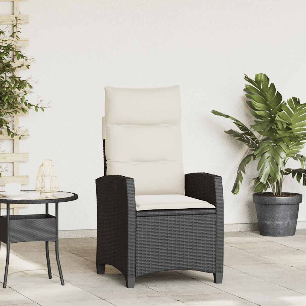 Fällbar Trädgårdsstol Med Sidobord Svart Konstrotting